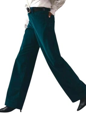 Favorite Daughter Mischa Wide Leg Pants 24 Green Velvet High Rise Trouser